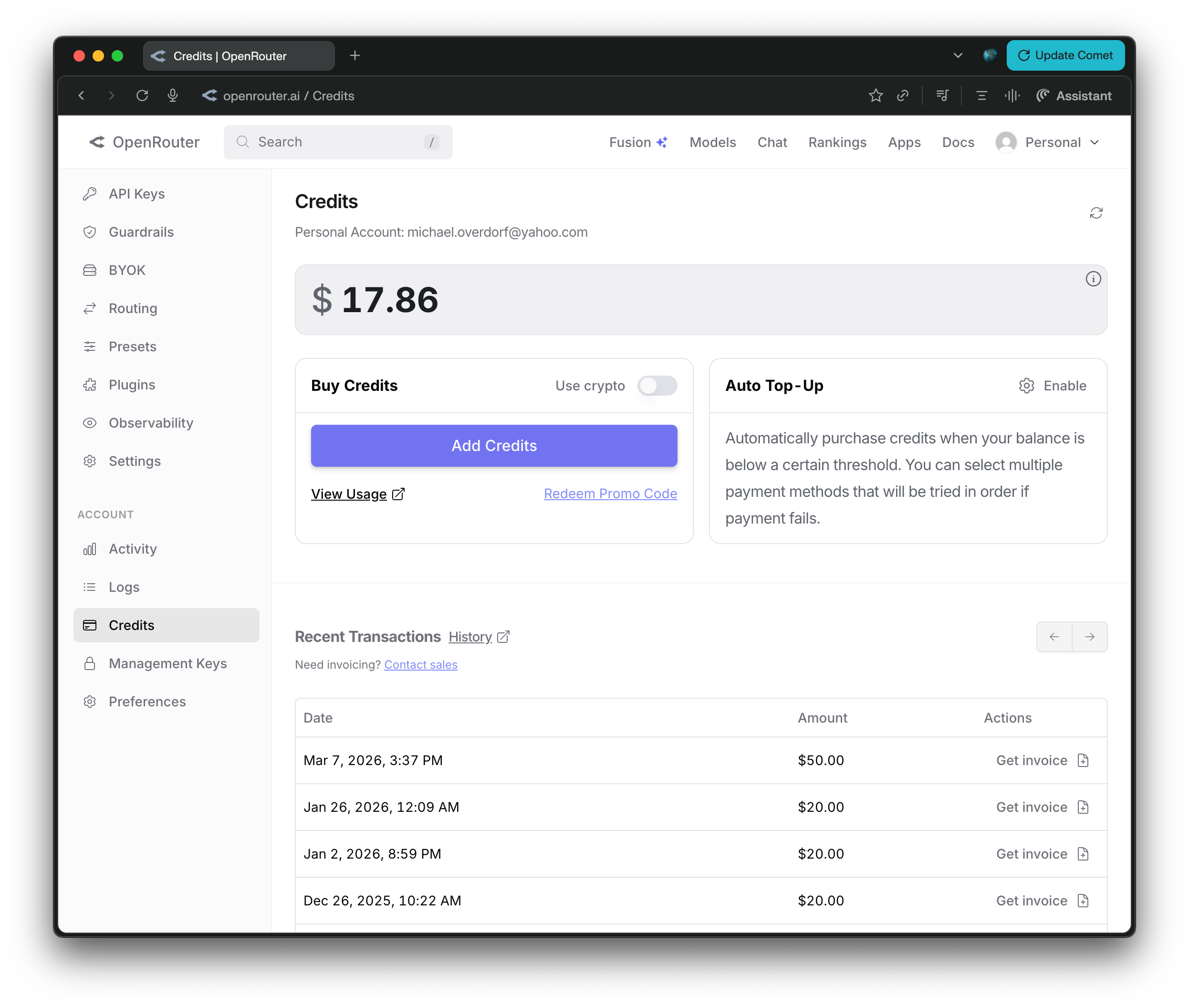 OpenRouter add credits